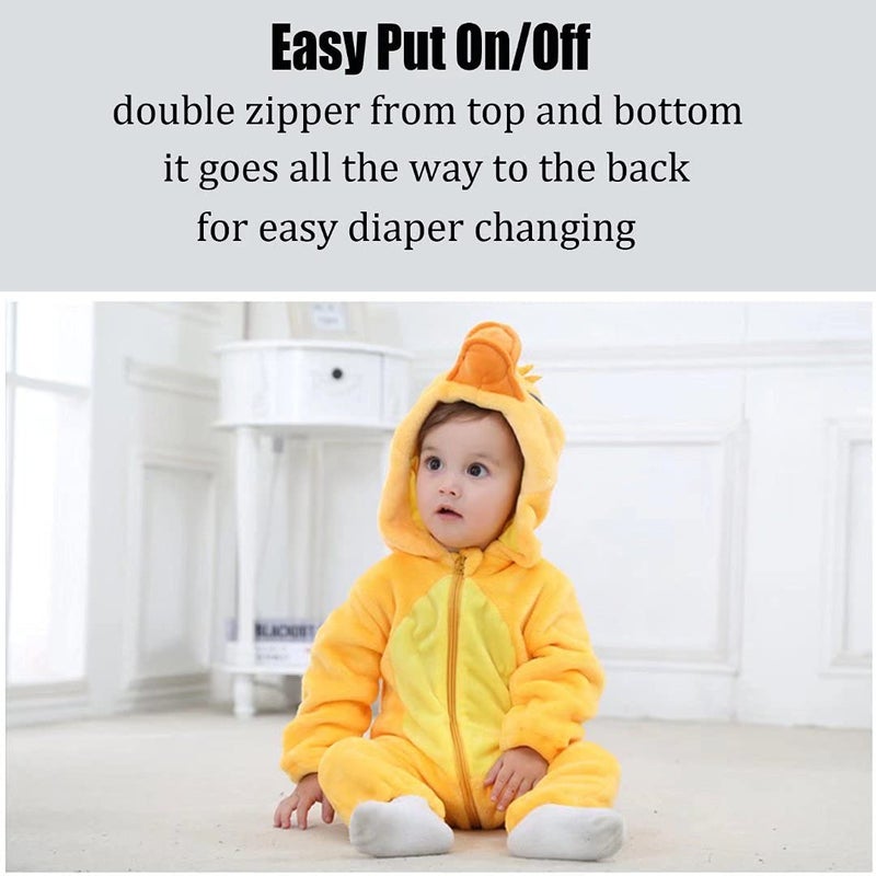 OLLULL Baby Duck Costumes Unisex Toddler Outfit Halloween Dress Up Romper 6-12 Months - Image 5